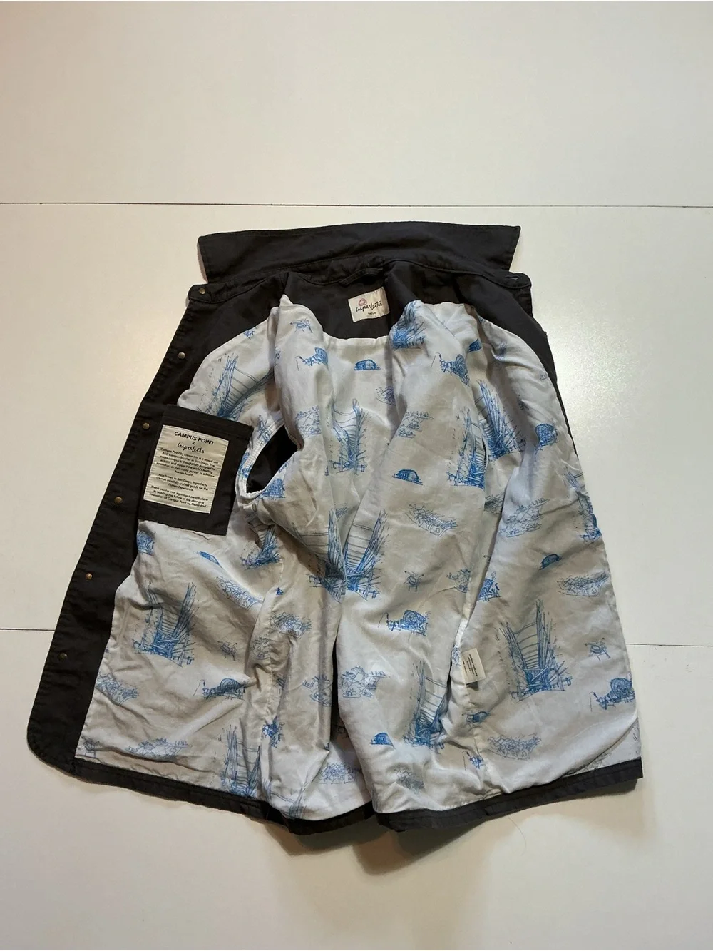 Imperfects X Campus Point Organic Cotton Canvas Chore Utility Workwear Jacket - Picture 3 of 12